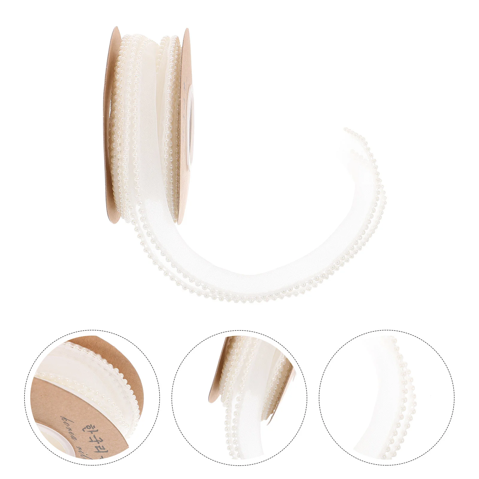 

Beaded Pearl Mermaid Gift Multi-function Present Ribbon for Wrapping White Gifts