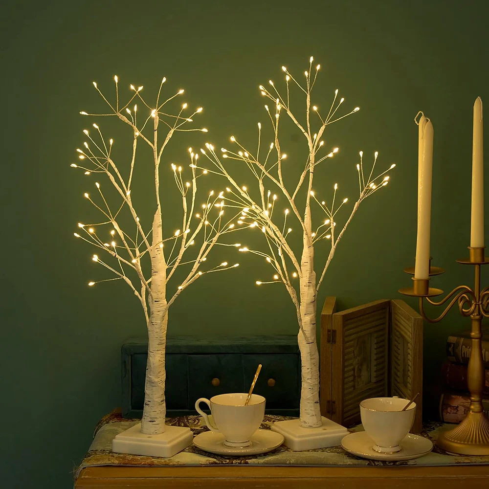 LED Night Light 16 Color Willow Light Warm White Birch Light Remote Control Bedroom Bedside Decoration Fairy Atmosphere Lamp