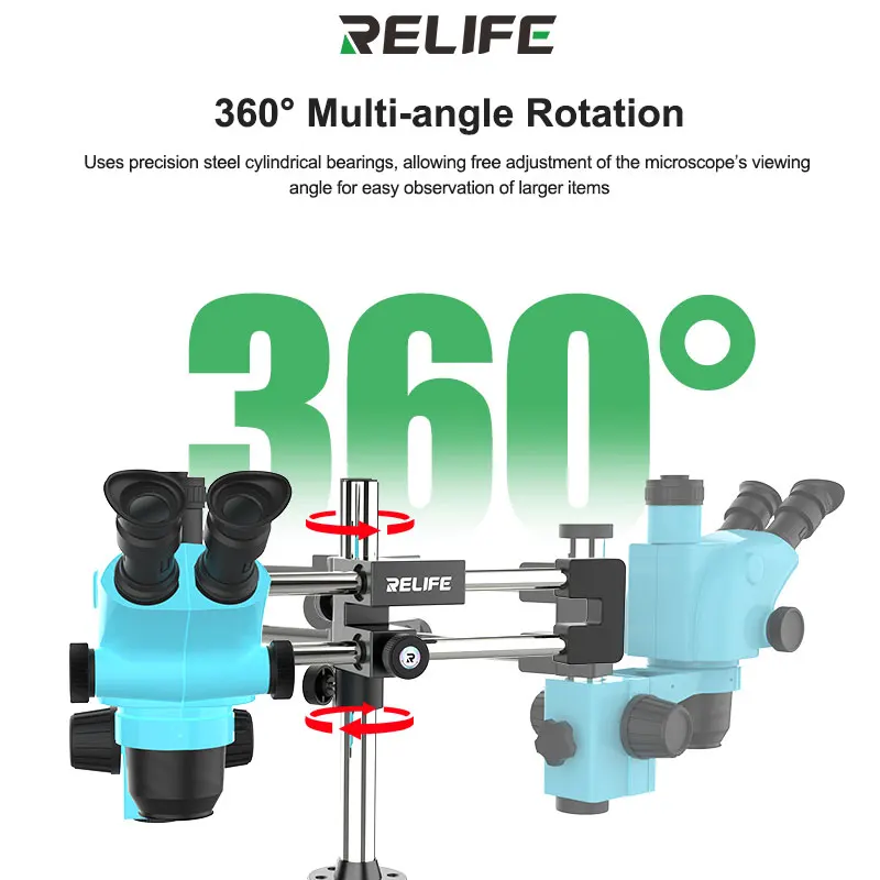 RELIFE MS2 Pro Double Bearing Double Bar Microscope Stand Free Adjustment for Repairing Microscope Support Rotation Stand Tools - Image 4