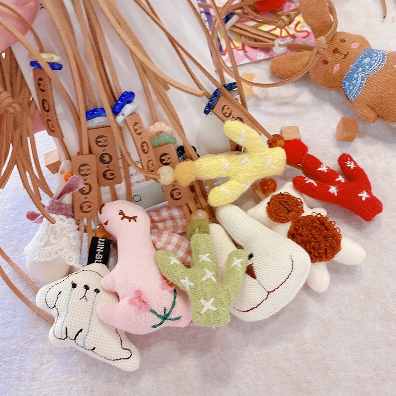 Cute Fabric Animal Doll Keychains For Bag Pendant Creative Hedgehog Stuffed Fabric Doll Pendant Keyrings Accessories Wholesale