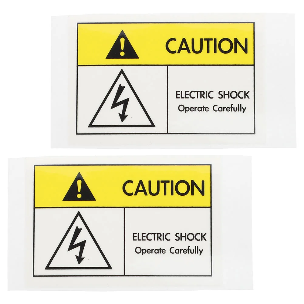 2 Pcs Logo Stickers Sign High Voltage Danger for Warning Pp Electric Shocks Decals