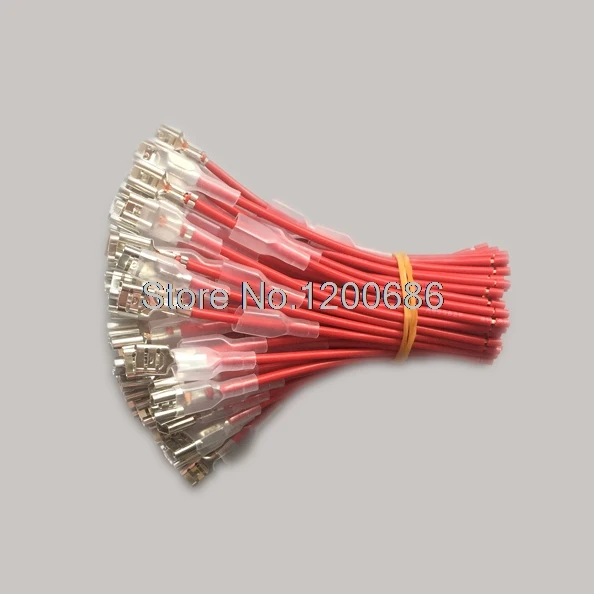 

10CM Switch plugs 4.8mm terminals plugs battery connection cable 50 piece red 0.75MM2 wire