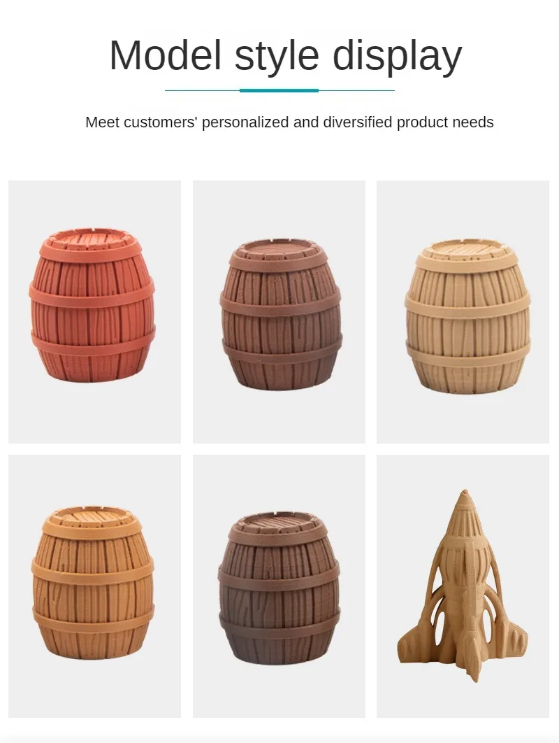 Holz 3D-Drucker Filament, Holz Pla Filament 1,75mm, Holz farbe mehr als Echtholz faser Weiß kiefer/Sandelholz/Ebenholz/Palisander – Detail 8