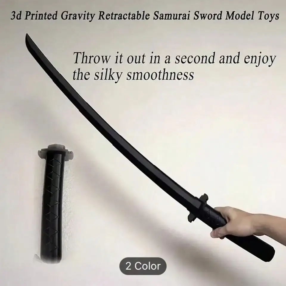 Samurai Unique Toy Sword 3D Printed Gravity Samurai Sword Knife Retractable Katana Sword Scalable Decompression Toys Cos Props