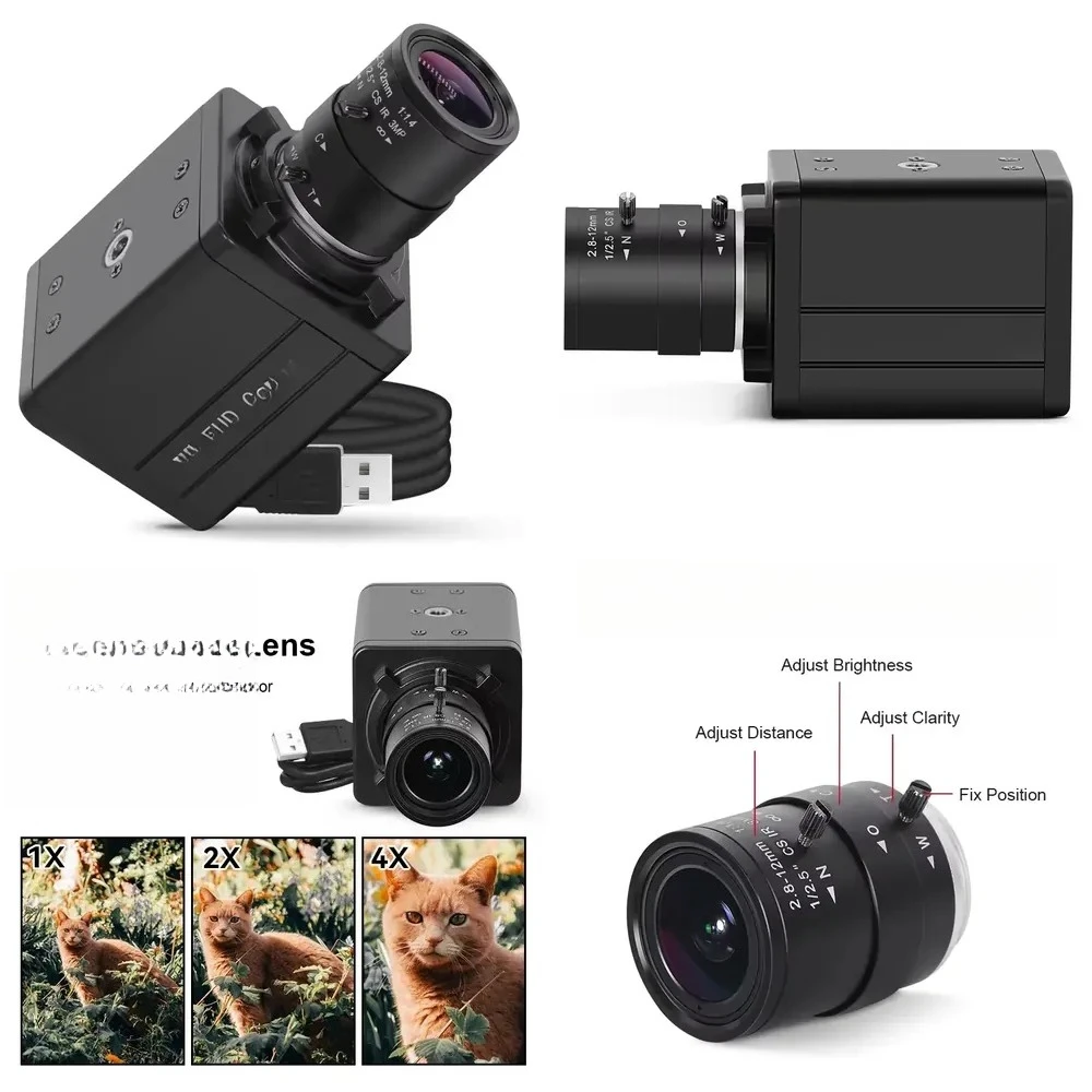 5600 imx415 8MP 2.8-12mm CS Varifocal Webcam UVC 4K Ultra HD 4x Optical Zoom USB for Live Video Conference