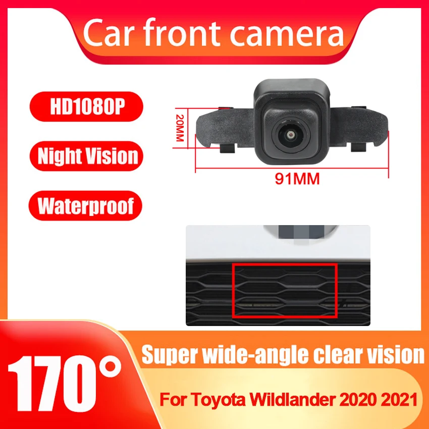 

AHD 1080P Fisheye CCD Car Front View Parking Positive Logo Camera For Toyota Wildlander 2020 2021 Night Vision Waterproof