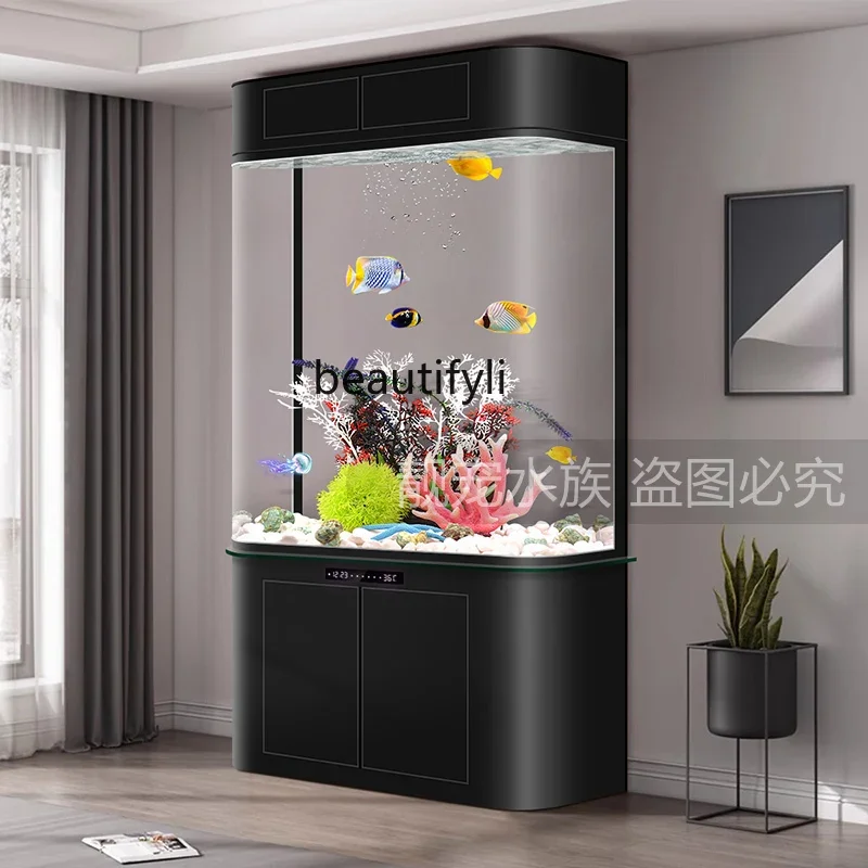 High-end fish tank custom wall bottom filter automatic circulation filter aquarium box household water-free high school large