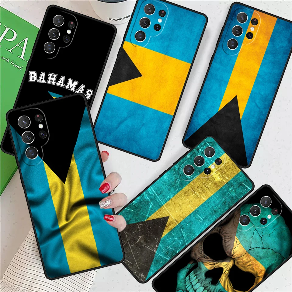 

Флаг Багамских для Samsung Galaxy S24 Ultra S21 S22 S8 S9 S10E Note 10 20 Plus FE S23 Чехол для телефона Coque