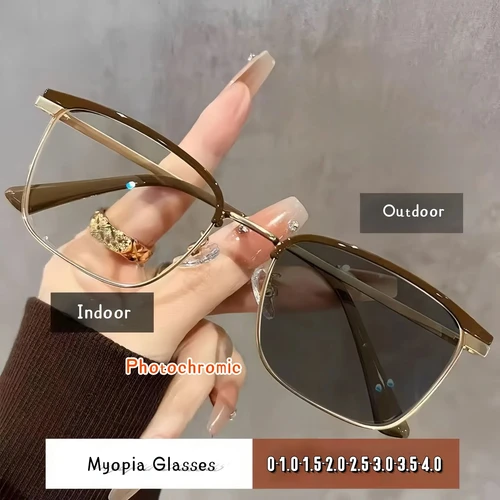 Gafas de sol inteligentes que cambian de Color para miopía, gafas fotocromáticas Unisex para la vista cercana, gafas graduadas terminadas menos dioptrías