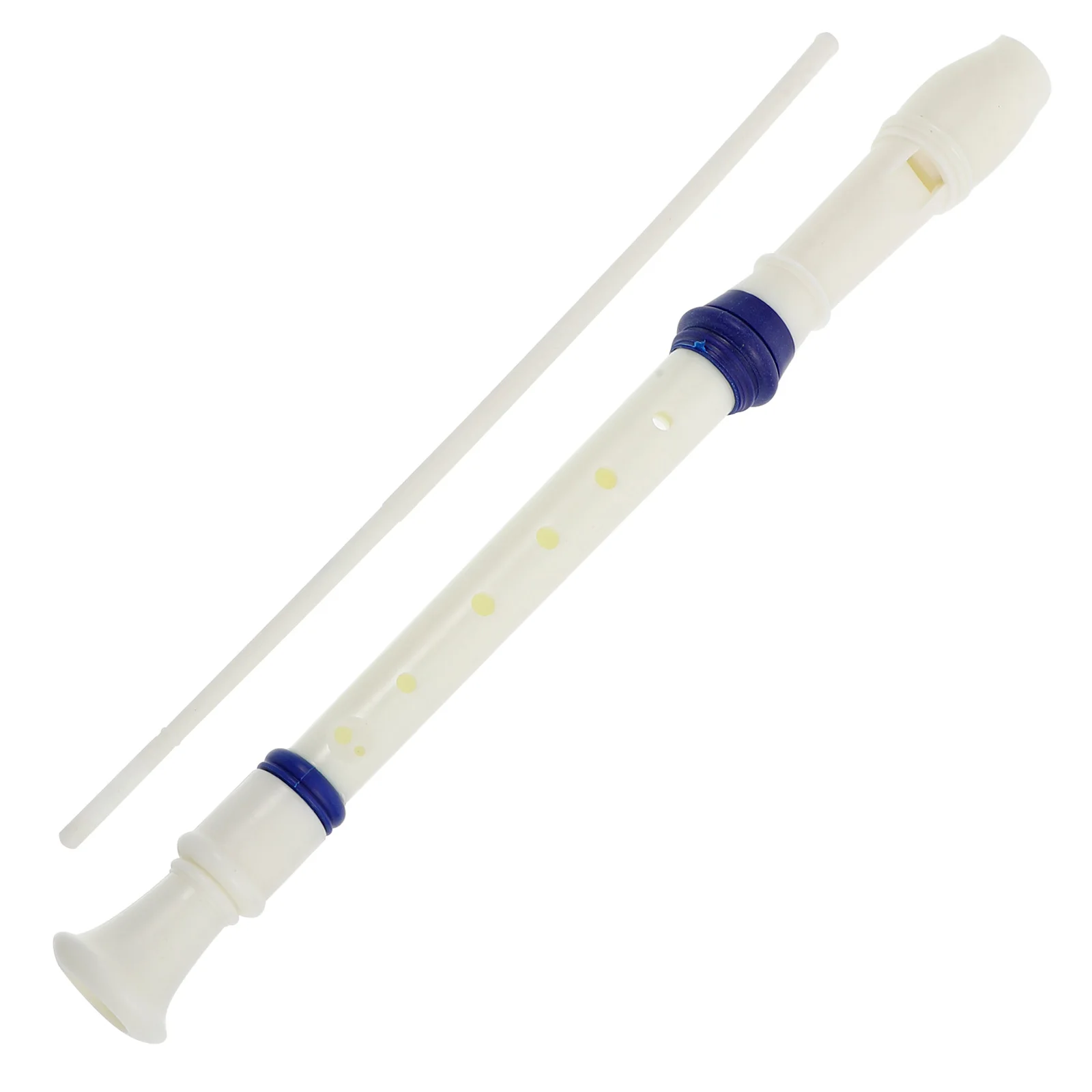 

8 hole Recorder White Blue Ring PP Material Kids Performance Portable Instrument Beginner Clarinet Music Class Flute