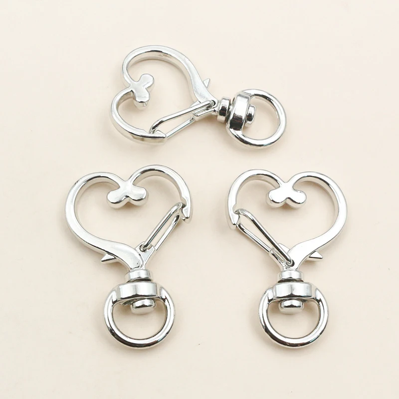 10pcs 35x24mm Heart Snap Hook Trigger Lobaster Clasp Clips Buckles For Keychain DIY Jewelry Making Accessories Findings