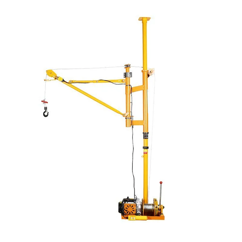 

Floor To Ceiling Column Support Type Mini Lift Hoist For House Decoration Loading Bags Sand Brick Tile Lightweight Cargo Use