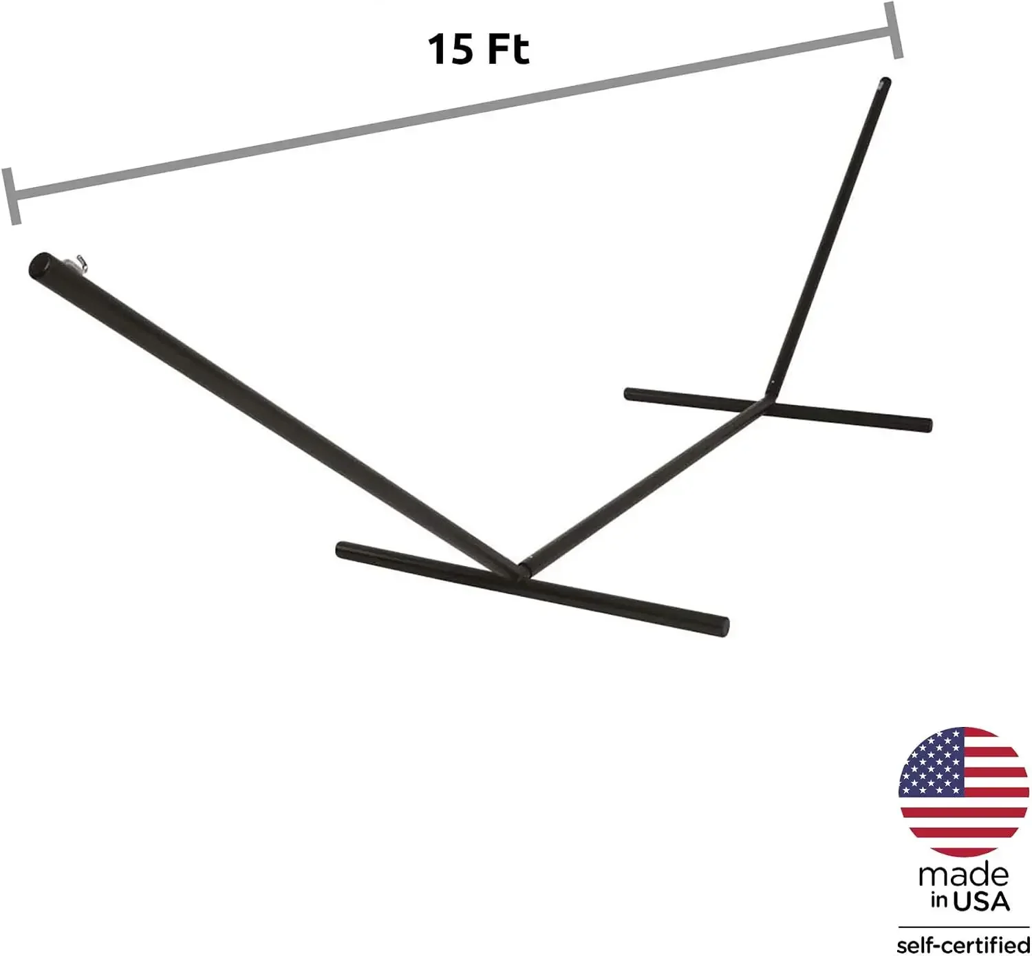 15 ft. Tri-Beam Steel Hammock Stand with Right Connection Design and Cape Shield Powder Coating, 600 LB Weight Capacity