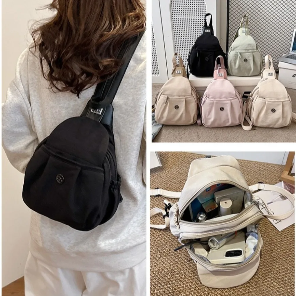

Fashion Nylon Backpack Waterproof Large Capacity Crossbody Bag Lightweight Multi-functional Chest Bag Duffel Bag