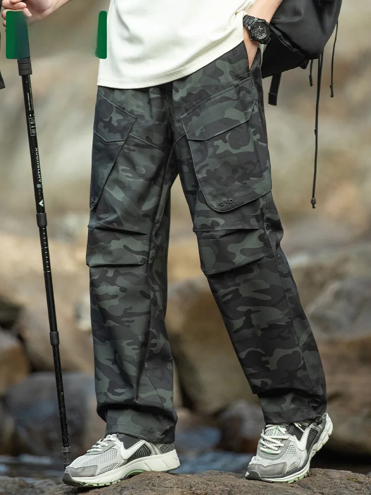 

Мужская рабочая одежда, брюки, весна-осень 2024, новые модные свободные универсальные водонепроницаемые спортивные повседневные длинные брюки, дышащие