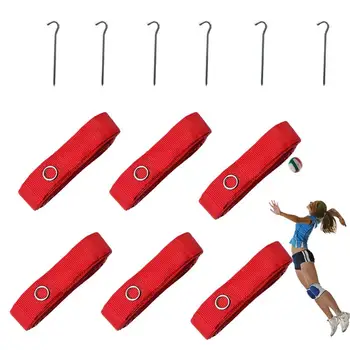 Sand volley Boundary Cords volley All-Weather Court Boundary Cords punte in acciaio incluse corde da pallavolo portatili
