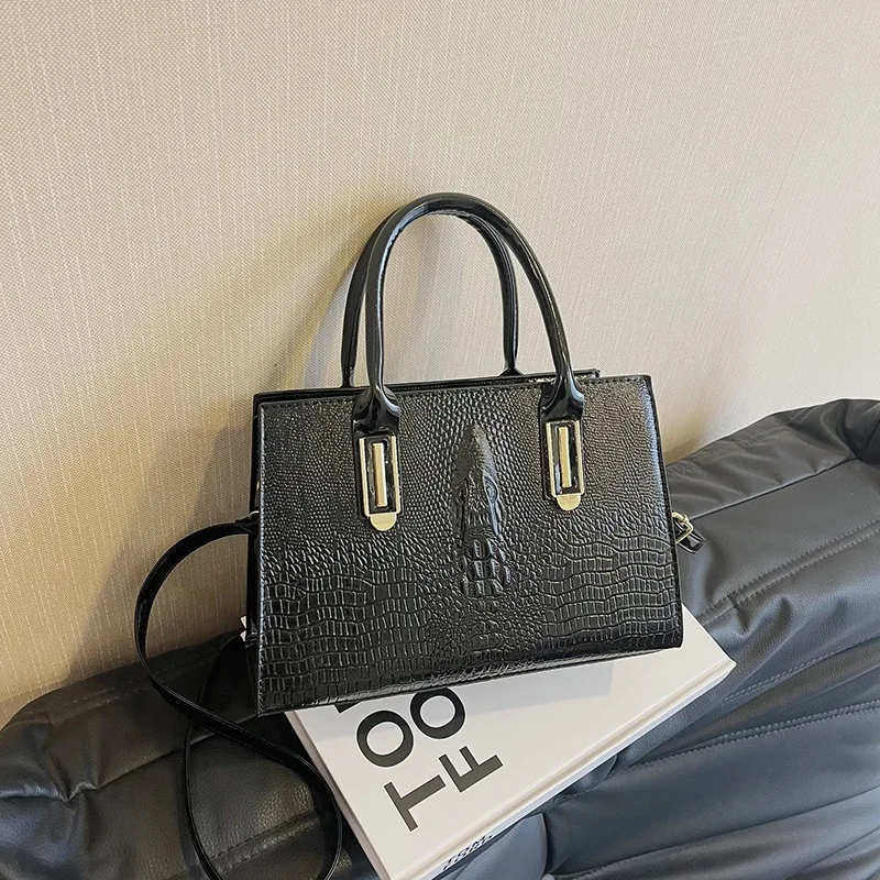 

​Luxury Croc-Embossed Shoulder Bag for Women, 2025 Designer Tote Handbag & Crossbody Purse, Fashion PU Leather Work Bag​