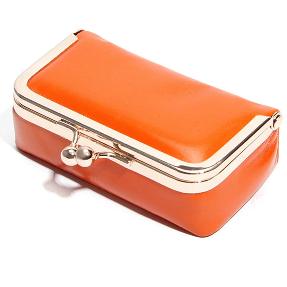 Portable Leather Jewelry Box for Women Designed for Rings Earrings and Small Treasures with Classic Kiss Lock Feature