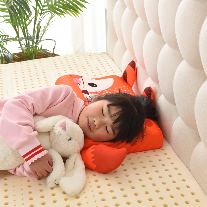 وسادة رغوة الذاكرة للأطفال، مع حشوة الألياف، انتعاش بطيء، ناعمة، وسادة صغيرة، قابلة للتنفس، وسادة للرقبة، رسوم متحركة، قابلة للغسل