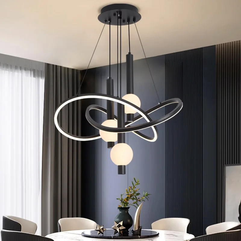 Modern Indoor Led Chandelier For Restaurant Bedroom Hotel Home Decoration Lamps Intelligent Voice Remote Control Ceiling Chandel