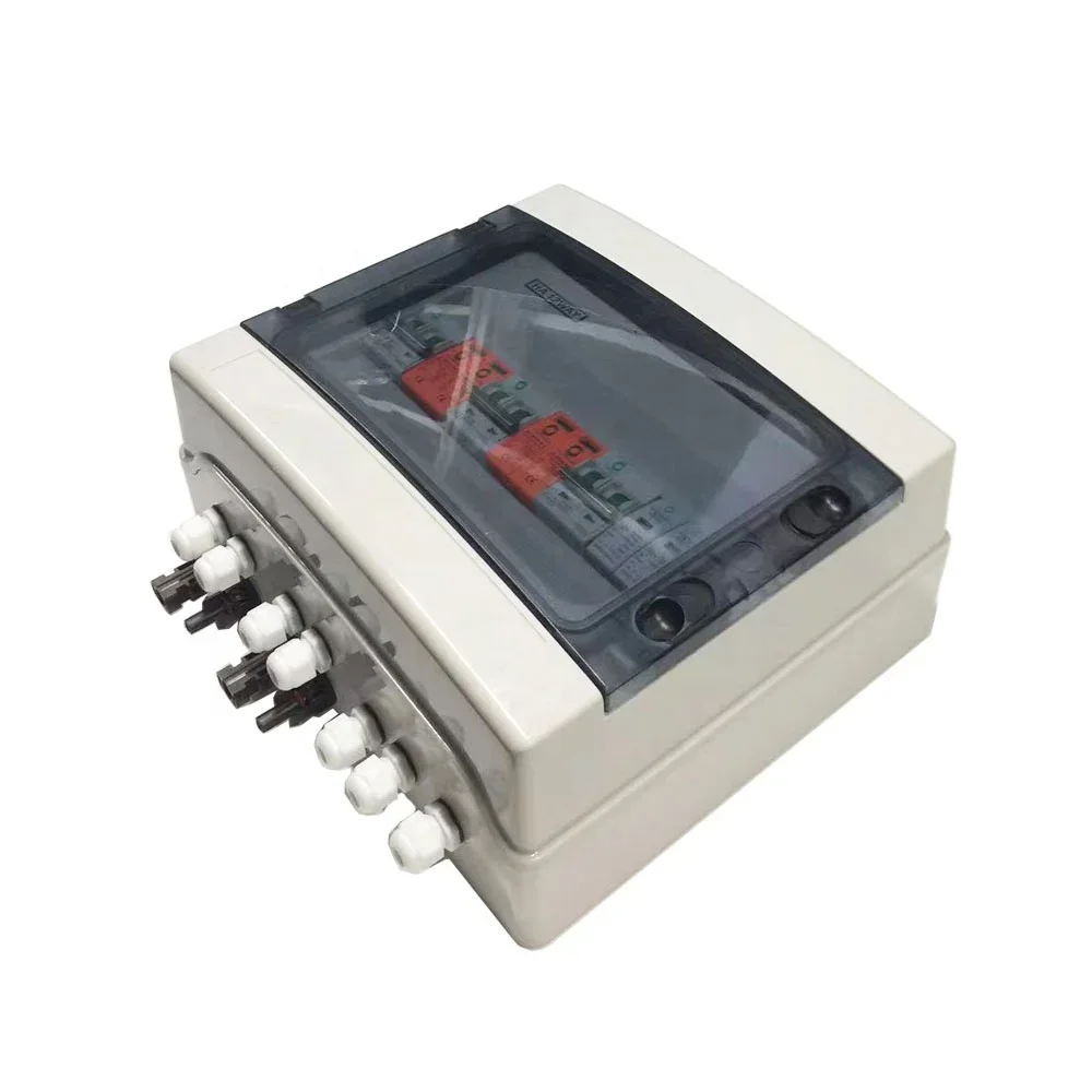 

WSDB-PV Series IP65 2 DC 1 AC Solar PV Array Strings Combiner Box With Solar Connector And Cable Gland