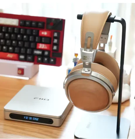 FiiO FT1 Closed-Back Over-Ear Headphone 60mm Dynamic Driver Hi-Res Audio Wired HiFi American Black Wood Ear Cups for Studio