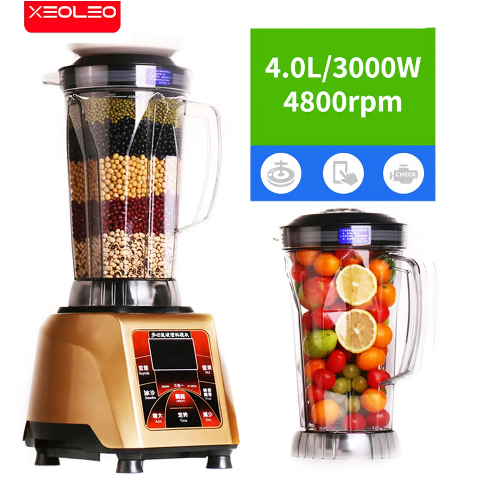 Xeoleo Multifunctional High Speed 4L Household 3000W Soybean Milk Mixer Machine Ice Smoothie Juicer Food Nut Processor Maker