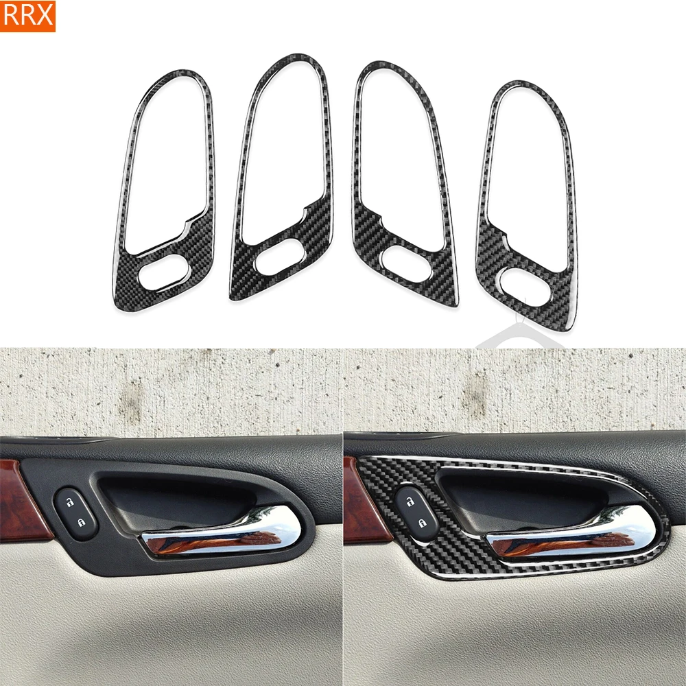 For Chevrolet Impala 2006-2013 Door Handle Inner Bowl Cover Trim Real Carbon Fiber Stickers  Car Interior Decorative Accessories