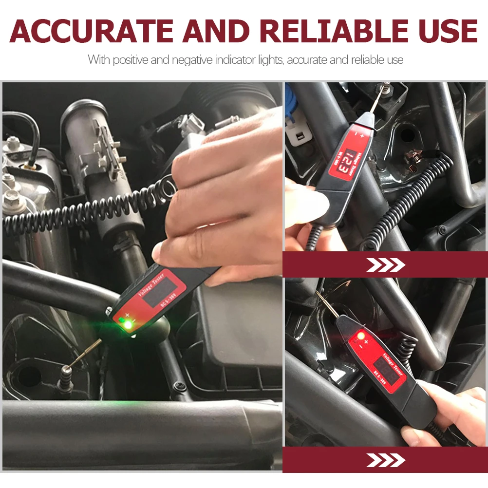 جهاز اختبار الدائرة الرقمية Lcd مقبض مريح أداة اختبار الجهد الكهربائي المحمولة للاستخدام المنزلي والمركبات الكهربائية الرقمية #2