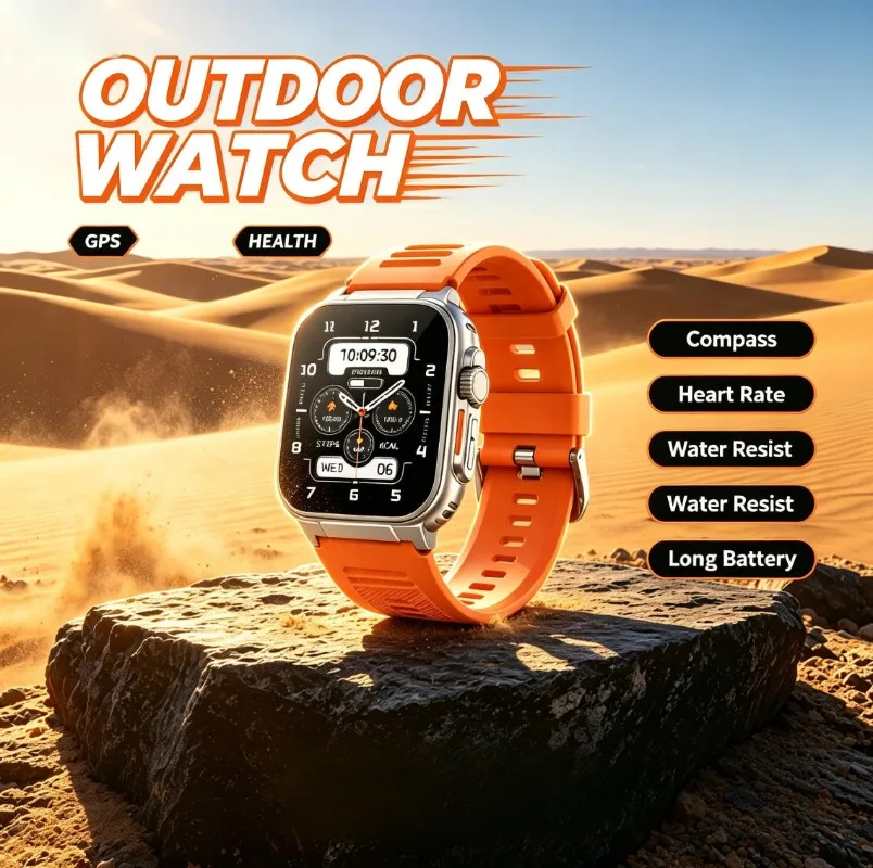 Multifunctional Outdoor Sports Smart Watch Support Bluetooth Dial Call Anti-blue Light HD Eye Protection Display Wristwatch