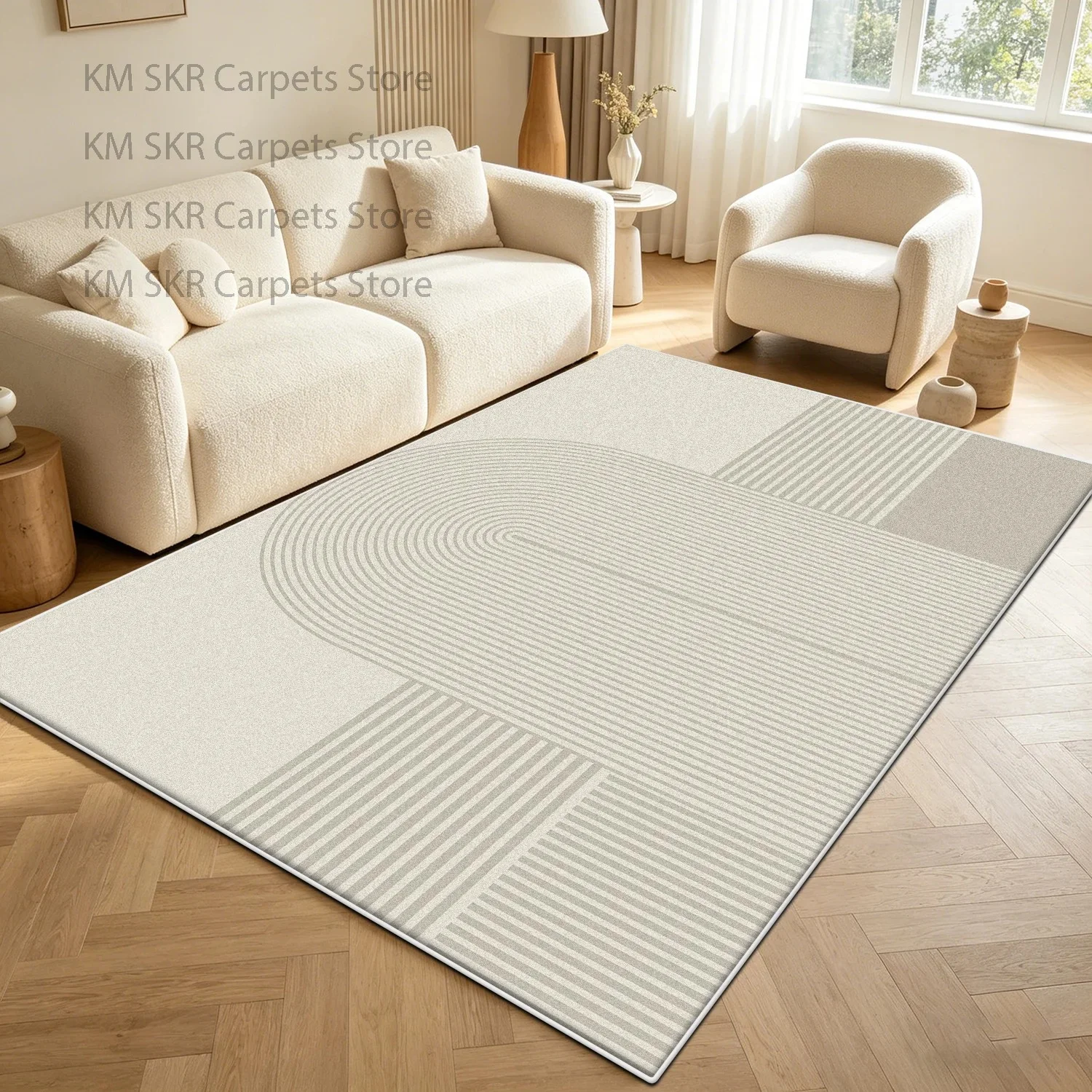 

VIKAMA Nordic Simple Carpet Living Room Sofa Mat Non-slip and Stain-resistant Bedroom Cloakroom Carpet Home Decoration