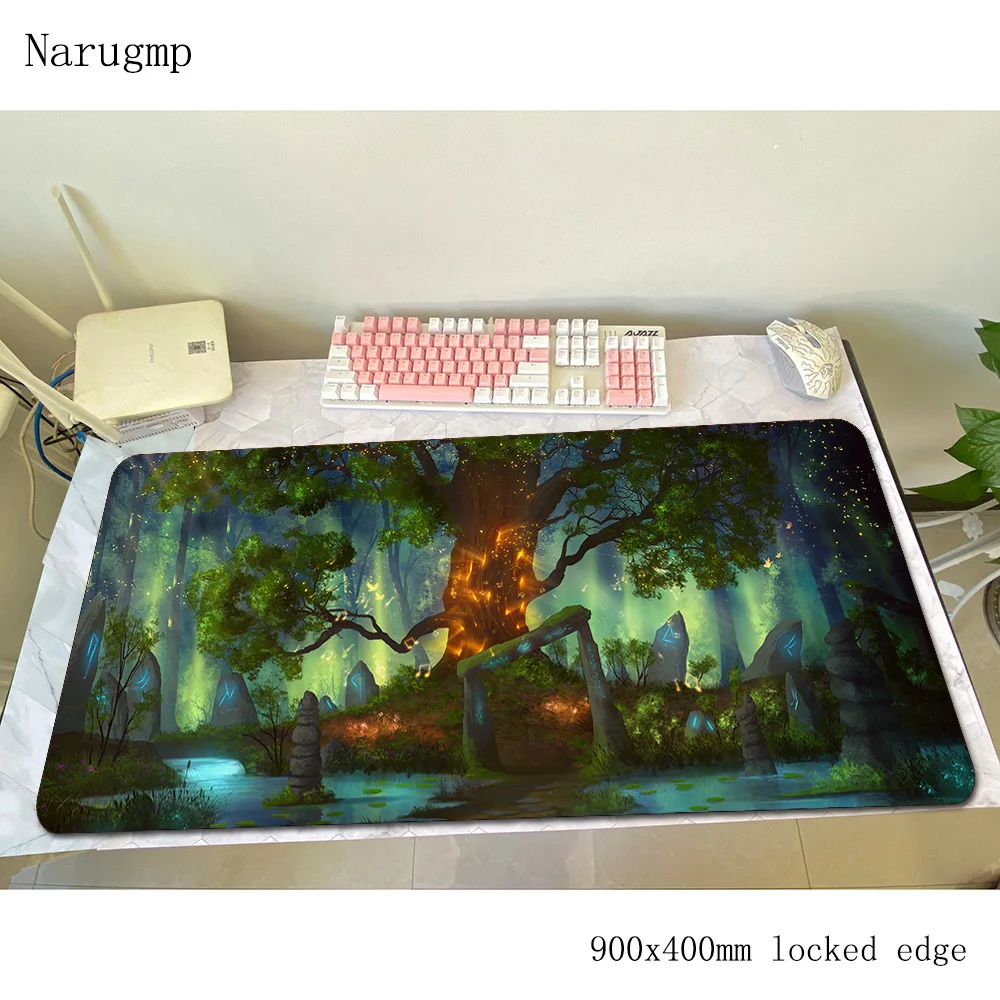 

fantasy forest padmouse HD pattern accessory 900x400x4mm mouse pad best gaming enterprise rubber mats keyboard mouse mat gamer