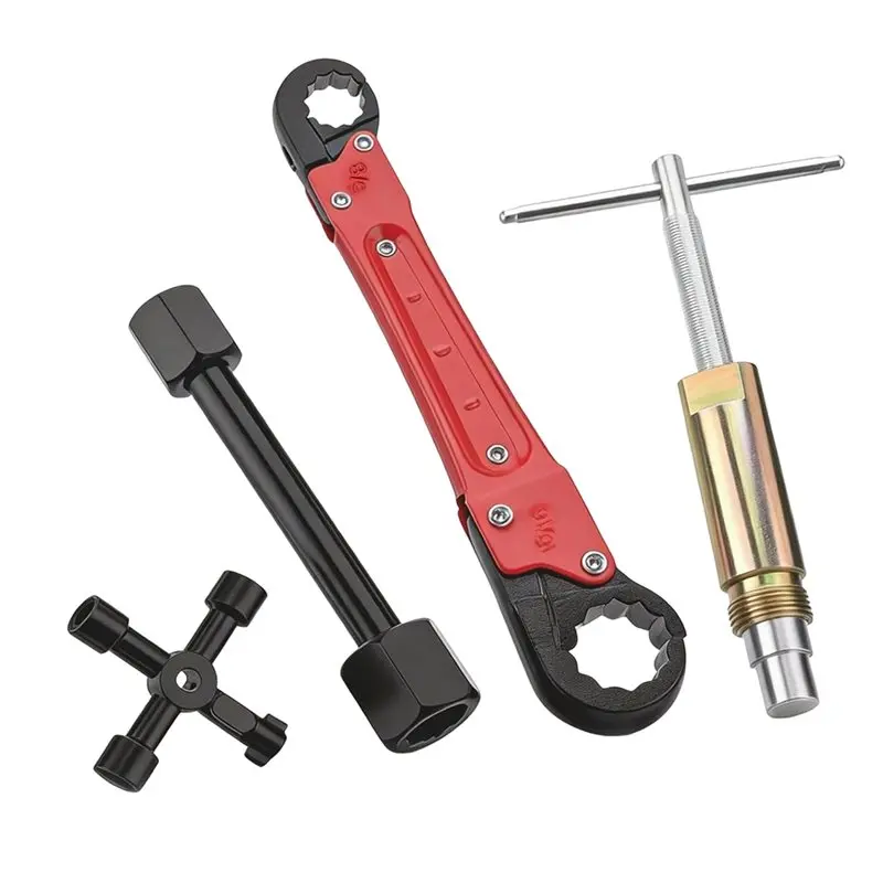 A02F-Quick Repair Plumbing Tools Kit, Angle Stop Wrench & 1/2 In Compression Sleeve Puller, Professional Plumbers Wrench