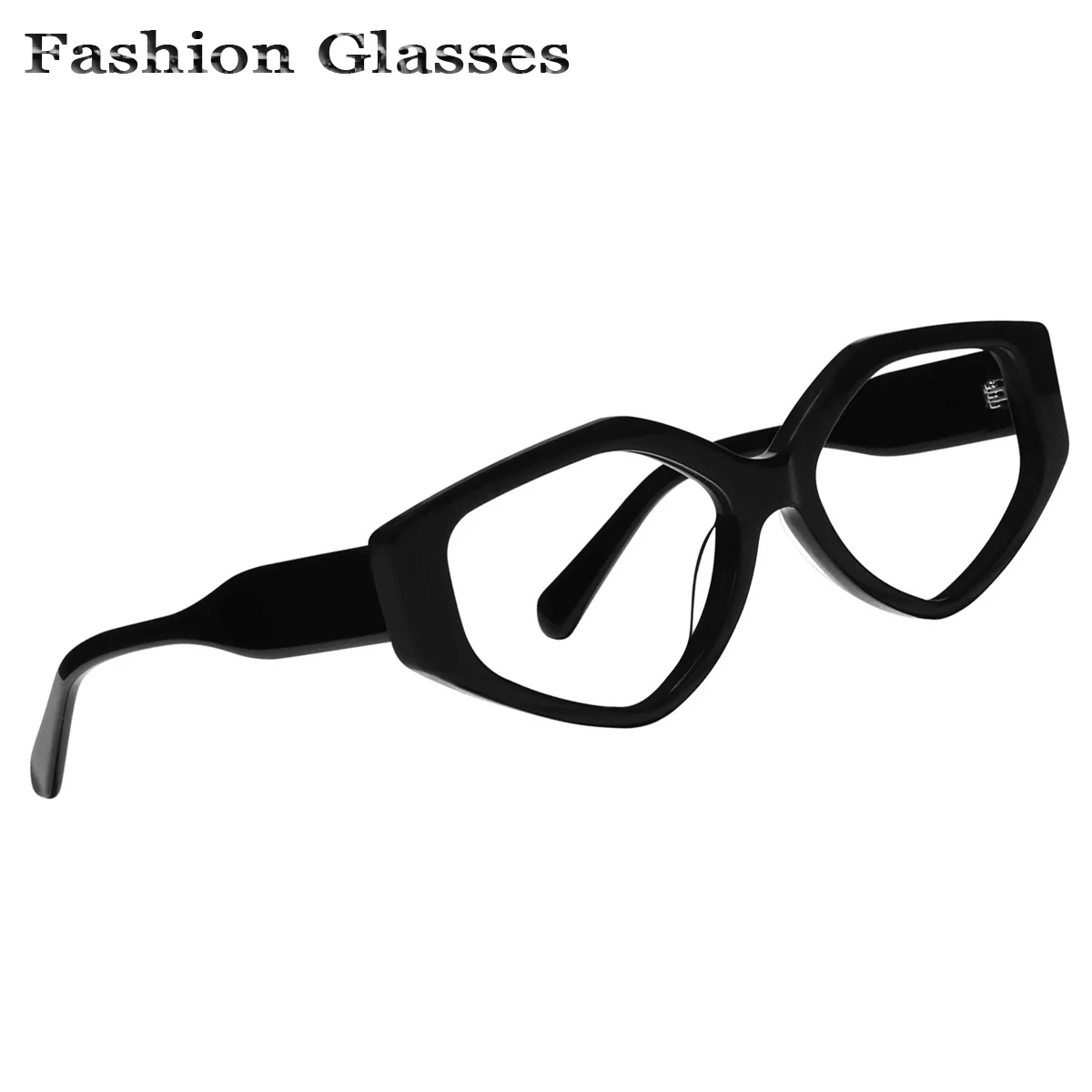 

FYTOO Unisex Stylish Geometric Black Frames - Comfortable Acetate, Smooth Sleek Design, Great for Surprises, Removable Lenses.