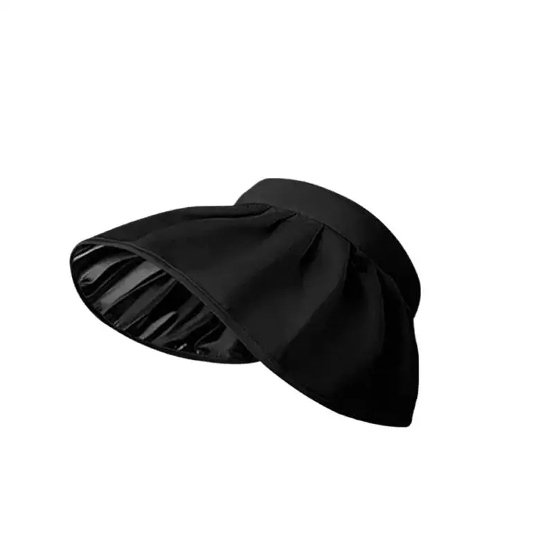 UPF50+ Women's Crownless Sun Hat With Foldable Headband Korean Style Wide Brim Beach Cap UV Protection Summer Foldable Visor Hat