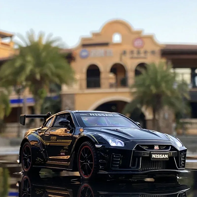 Nissan Skyline ares gtr r34 r35,合金スポーツカーモデル,ダイキャスト金属玩具,レーシングカー,シミュレーションコレクション,子供向けギフト,1:32