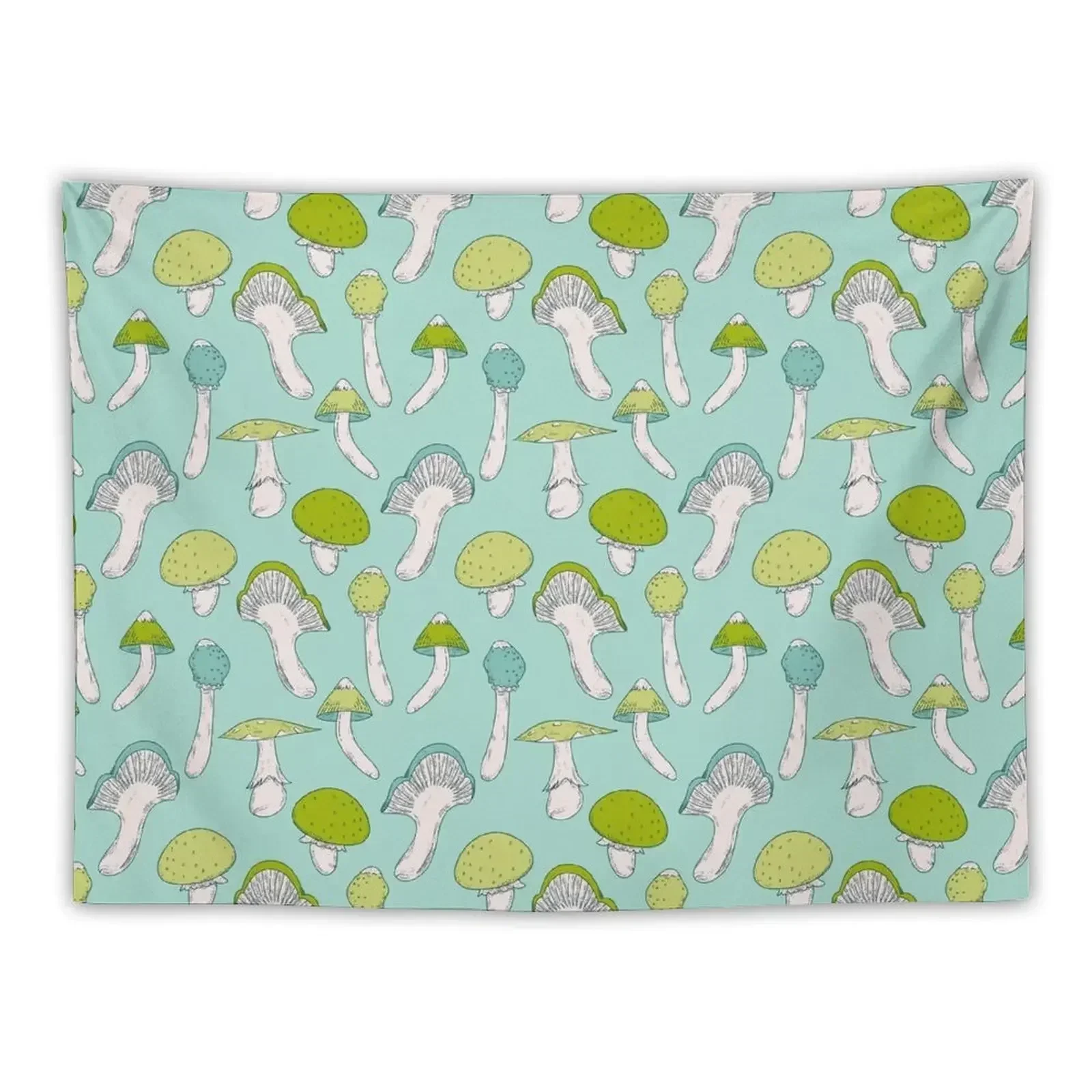 

Mushroom Mushroomcore Blue Green Pattern Tapestry Home And Comfort Decor Art Mural Wall Decor Hanging Tapestry