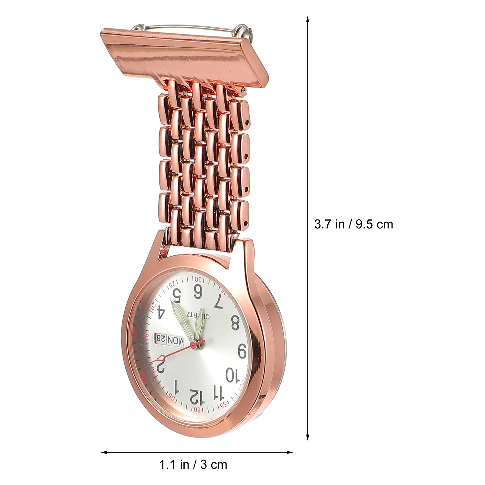 Medical Nurse Pocket Watch Practical for Nursing Clip Heart-shaped Gift Zinc Iron Alloy