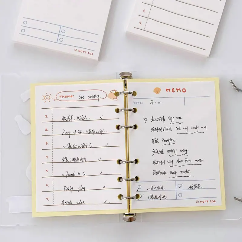 50Sheets M5 Notebook Refill Paper Inside Page Journal Weekly Monthly Sketchbook Accessories Diary Office Supplies