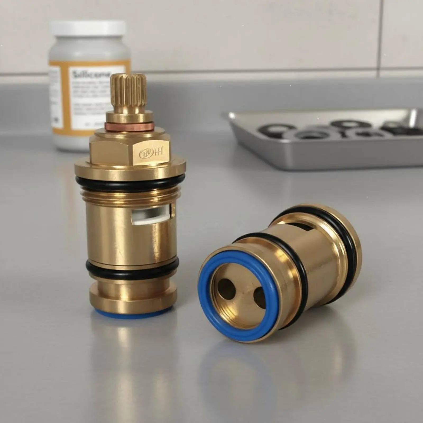 

Brass Shower Plumbing Component Insert Leak-Resistant Watertight Closure Faucet Diverter Plumbing Component Dual-Direction