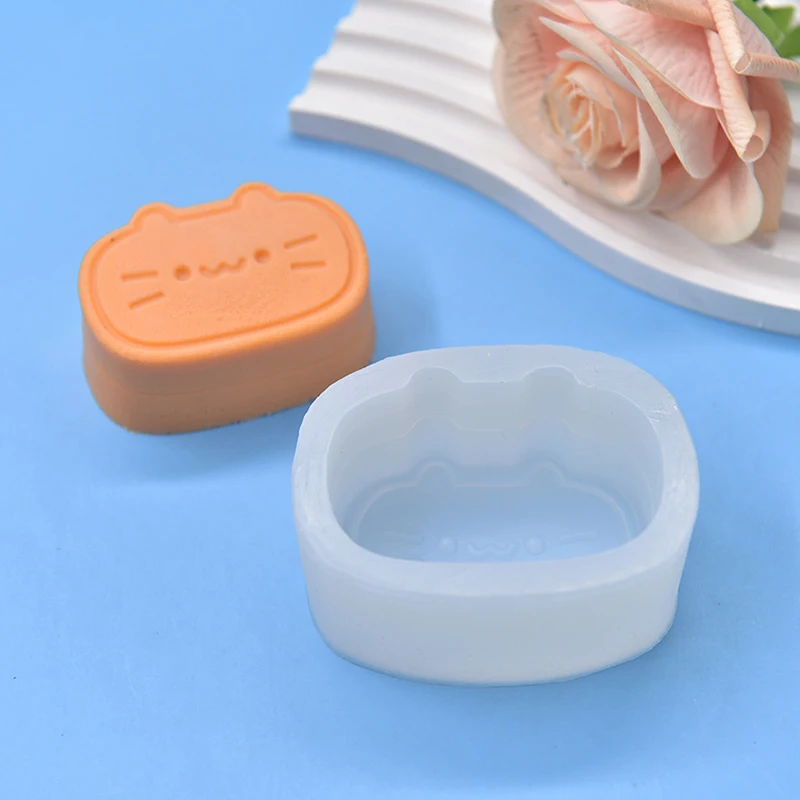 ZDQ-Molde de silicona para pastel de queso y gato, molde para velas perfumado, molde de resina hecho a mano, fabricación de velas, molde de juguete blando Mochi