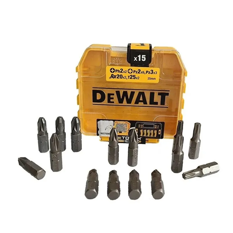 

DEWALT DT71511 PH2 PZ2 PZ3 T20 T25 X15 Сверла DW2054 Черный телескопический удлинитель с желтым футляром для хранения