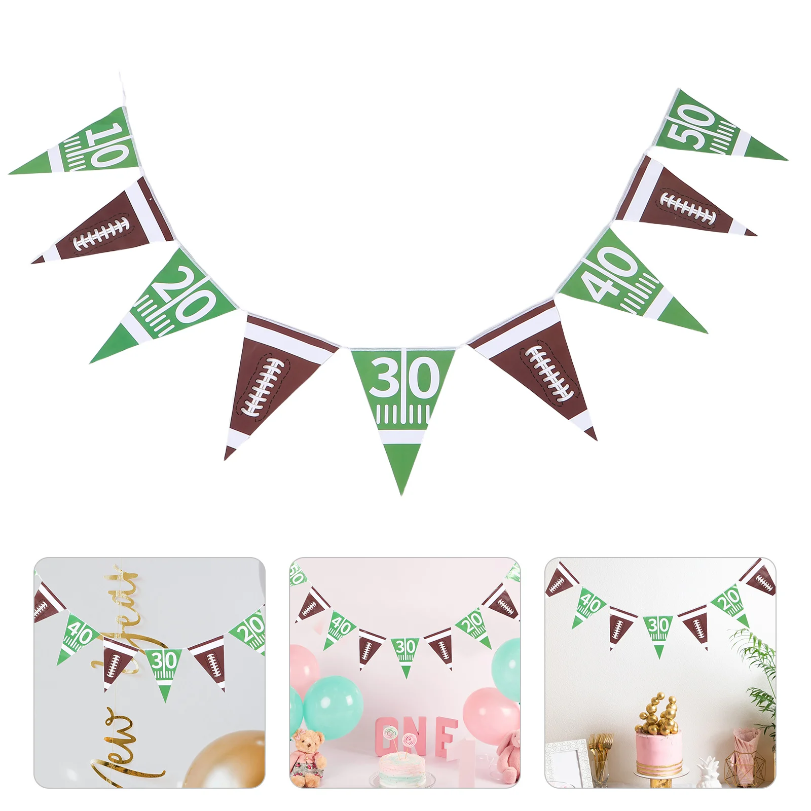 

6Pcs Football Banner Decoration Flags Triangle Bunting American Football Party Supplies for Birthday Sports Event