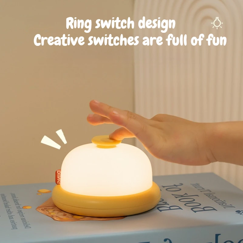 New Creative Design Dingdang Compact Night Light Modern Children's Fun Sleeping Atmosphere Patting Night Light