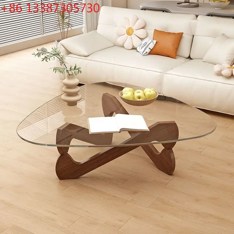 

French light luxury special-shaped solid wood coffee table living room home advanced modern