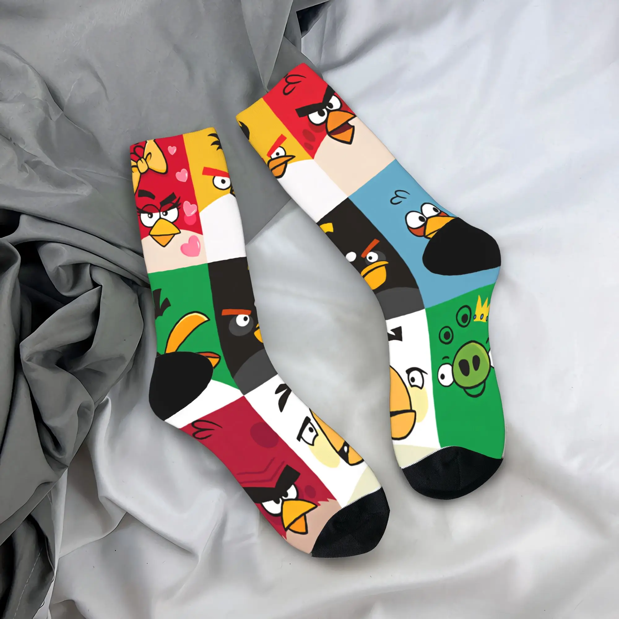 Birds Game Stockings  Custom Casual Socks Winter Anti Sweat Socks Women Men Skateboard Comfortable Socks
