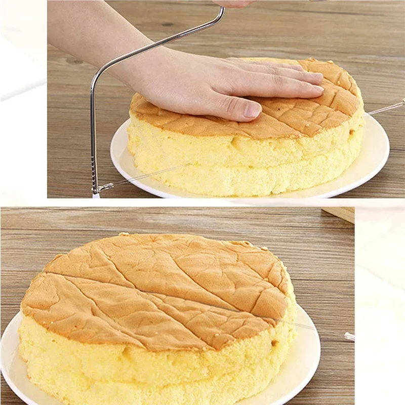 1PC Double Line Cake Cut Slicer Adjustable Stainless Steel Wire Cake Slicer Bread Divider Kitchen Accessories Cake Baking Tools