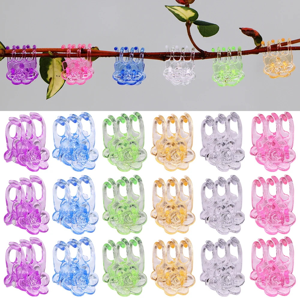 18-720PCS Chrysanthemum Type Plant Clip 6-Claw Garden Orchid Flower Support Home Yard Vine Climbing Ornamental Bonsai Decoration