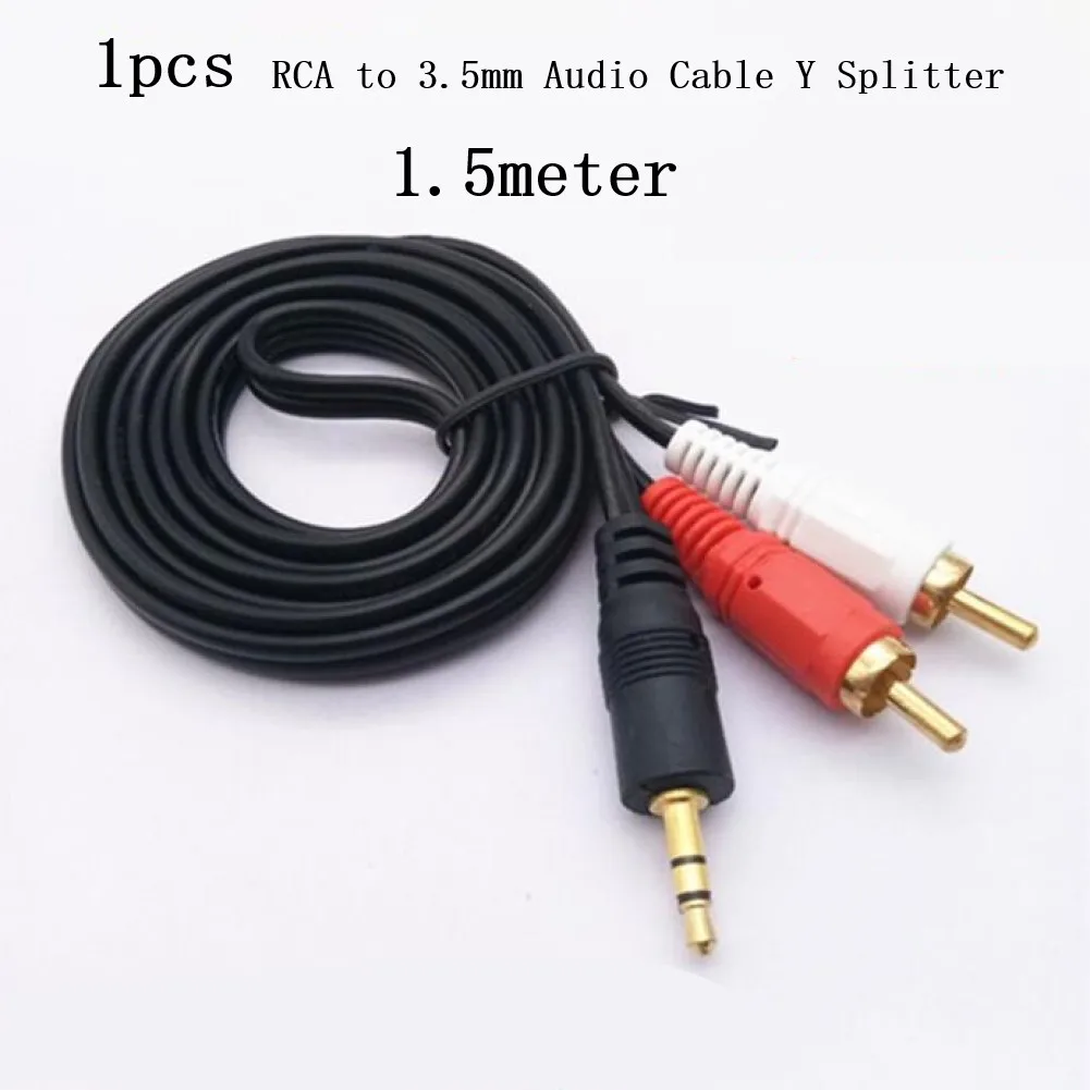 1.5 Meter Standard Stereo Audio Cable For RCA To 3.5mm Aux Mini Headphones 2x Phono Cable Dual Phono Audio Cable 1.5meter