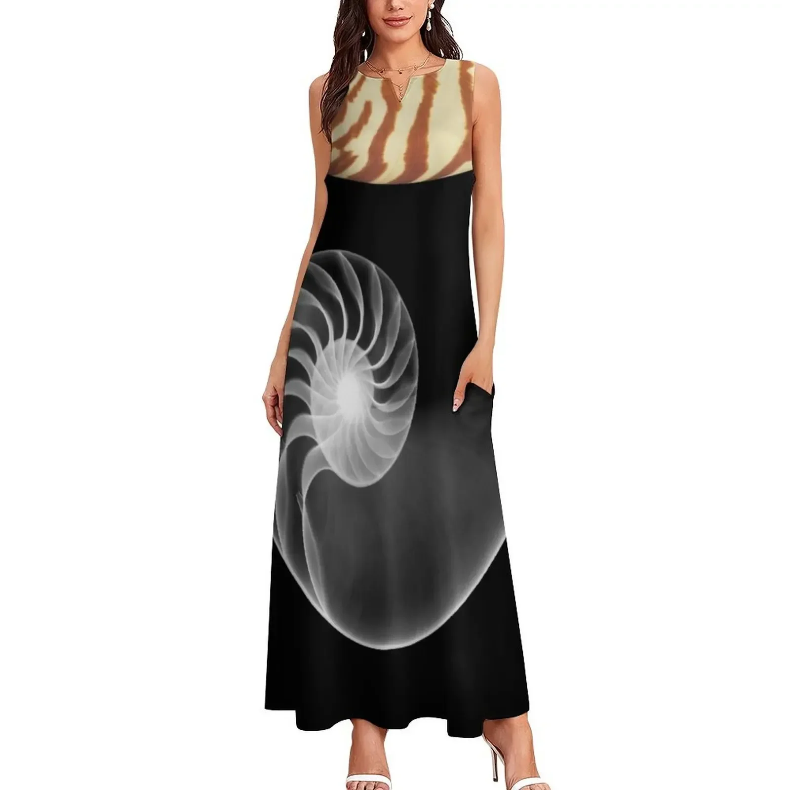 Chambered Nautilus X-ray - Nautilus pompilius Long Dress woman dress dresses for prom womens dress